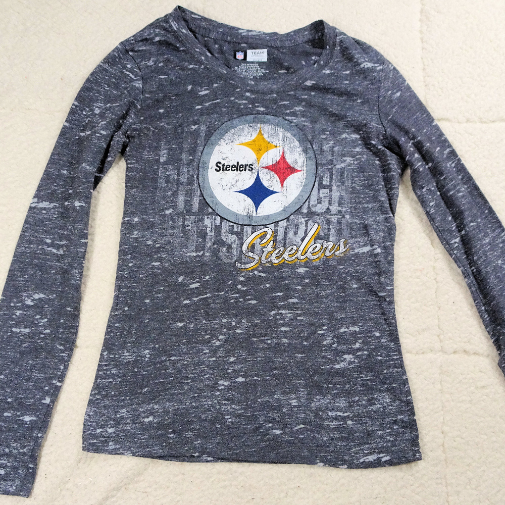 NFL Pittsburgh Steelers Gray Women's L/S Shirt Sm